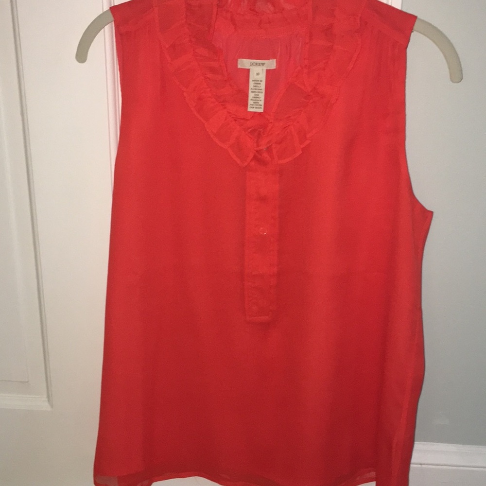 J. Crew Ruffled Silk Shell Top
